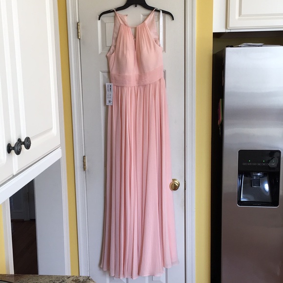 misty blue bridesmaid dresses Duntery One Shoulder Empire Waist Chiffon Long Bridesmaid Dress, Mist main image 1